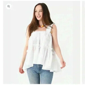 Brogger Olive Top in White Small NWT